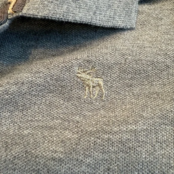 Abercrombie & Fitch Heather Gray Polo, A&F Y2K Millennial fashion - Picture 4 of 7